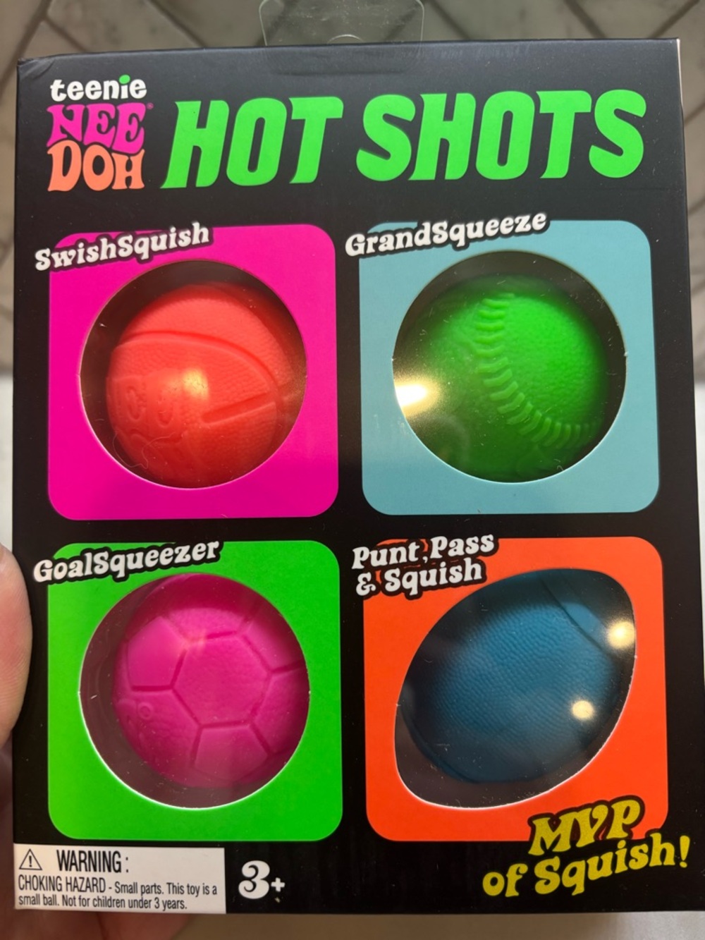 NeeDoh Hot Shots Kids Squish Toy Set and Nice Cube Swirl - Picture 3 of 3